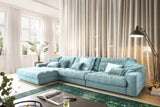 KAWOLA Sofa LANA XL Ecksofa Cord hellblau, Links