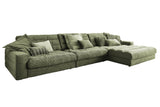 KAWOLA Sofa LANA XL Ecksofa Cord olivgrün