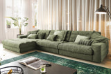 KAWOLA Sofa LANA XL Ecksofa Cord olivgrün