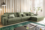 KAWOLA Sofa LANA XL Ecksofa Cord olivgrün