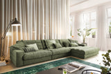 KAWOLA Sofa LANA XL Ecksofa Cord olivgrün, Rechts