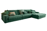 KAWOLA Sofa LANA XL Ecksofa Cord smaragd