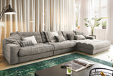 KAWOLA Sofa LANA XL Ecksofa Cord steingrau