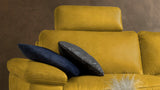 KAWOLA Sofa LOLA Ecksofa Stoff curry mit motorischer Relaxfunktion