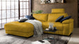 KAWOLA Sofa LOLA Ecksofa Stoff curry mit motorischer Relaxfunktion, 233 x 178, Links