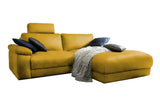 KAWOLA Sofa LOLA Ecksofa Stoff curry mit motorischer Relaxfunktion