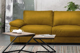 KAWOLA Sofa LOLA Ecksofa Stoff curry mit motorischer Relaxfunktion