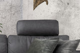KAWOLA Sofa LOLA Ecksofa Stoff grau mit motorischer Relaxfunktion