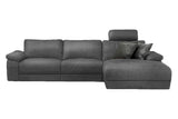 KAWOLA Sofa LOLA Ecksofa Stoff grau mit motorischer Relaxfunktion