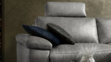 KAWOLA Sofa LOLA Ecksofa Stoff grau mit motorischer Relaxfunktion