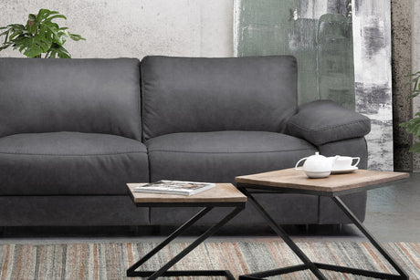 KAWOLA Sofa LOLA Ecksofa Stoff grau mit motorischer Relaxfunktion