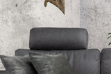 KAWOLA Sofa LOLA Ecksofa Stoff grau mit motorischer Relaxfunktion