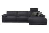 KAWOLA Sofa LOLA Ecksofa Stoff schwarz mit motorischer Relaxfunktion