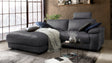 KAWOLA Sofa LOLA Ecksofa Stoff schwarz mit motorischer Relaxfunktion, 233 x 178, Links