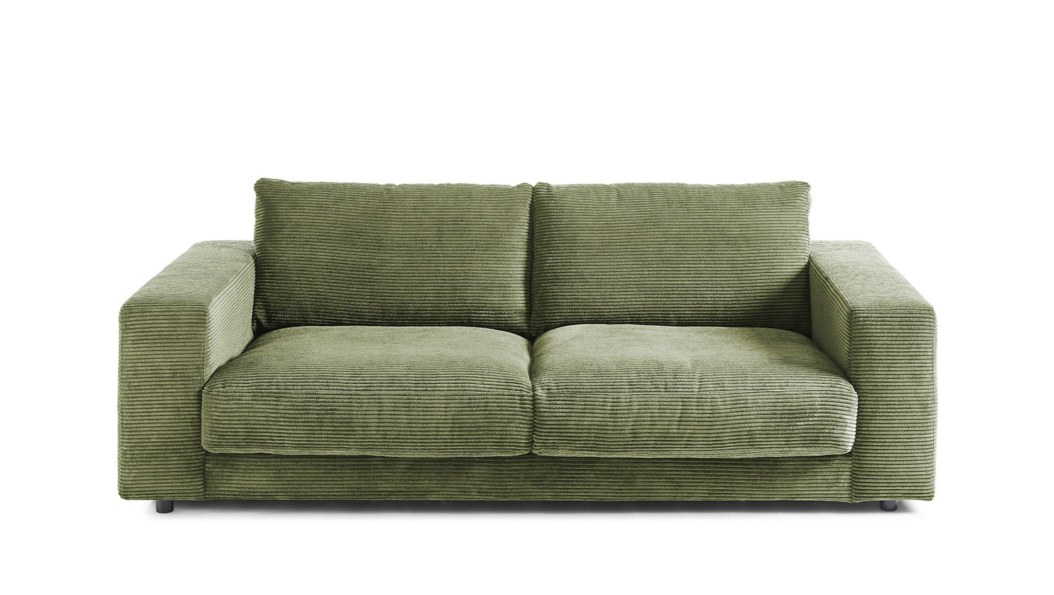 KAWOLA Sofa MADELINE 2-Sitzer Cord olivgrün