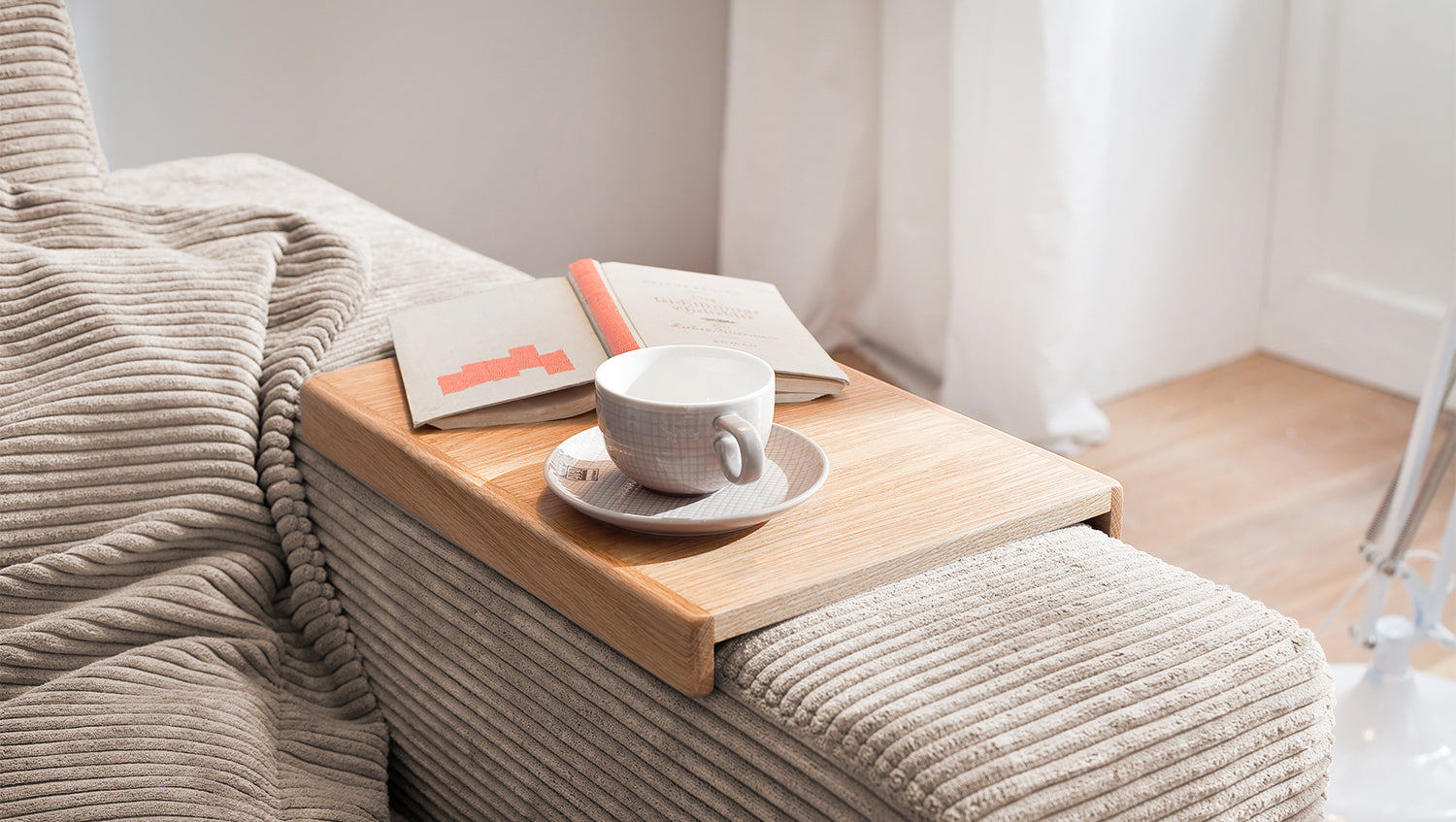 KAWOLA Sofa MADELINE 2-Sitzer Cord taupe