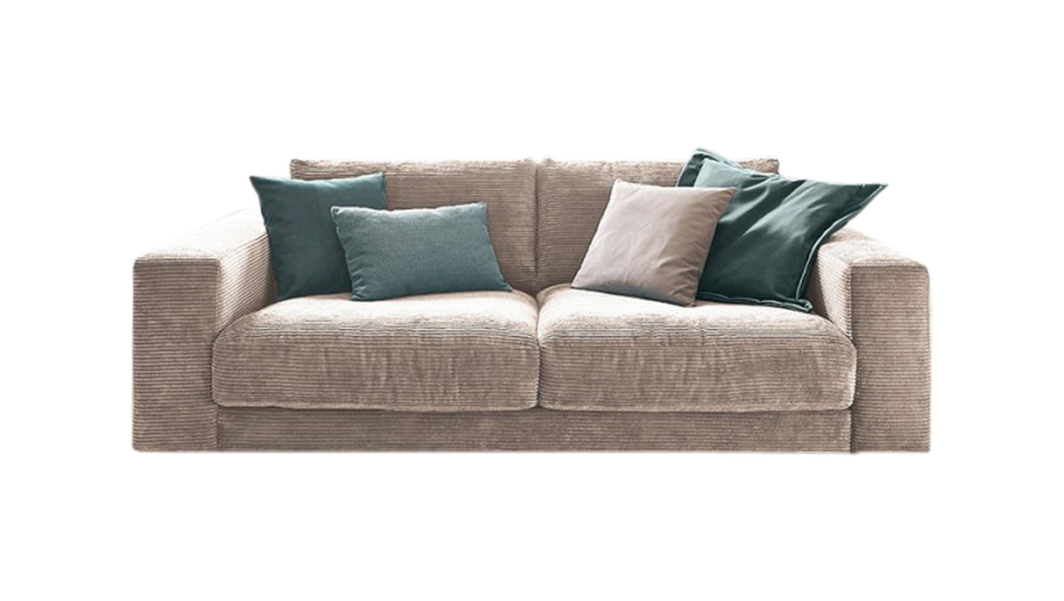 KAWOLA Sofa MADELINE 2-Sitzer Cord taupe