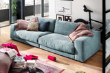 KAWOLA Sofa MADELINE 3-Sitzer Cord hellblau