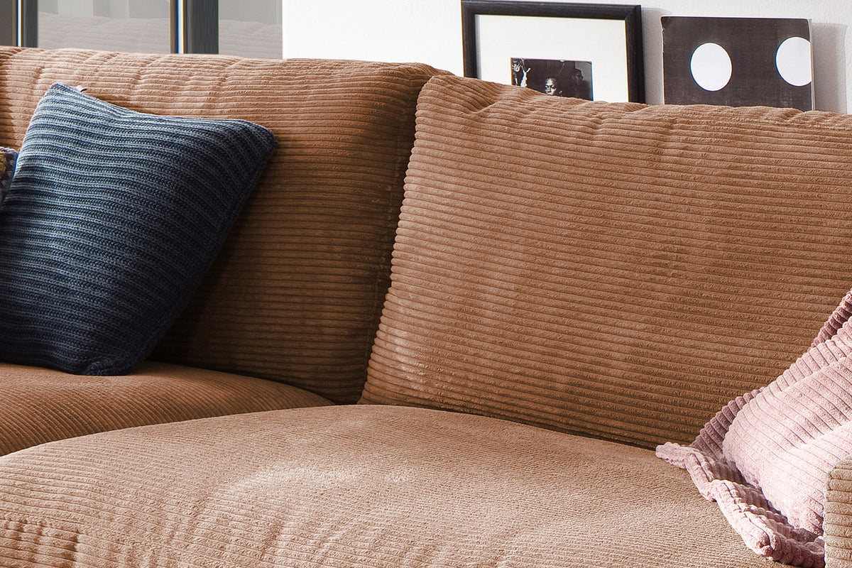 KAWOLA Sofa MADELINE 3-Sitzer Cord rost
