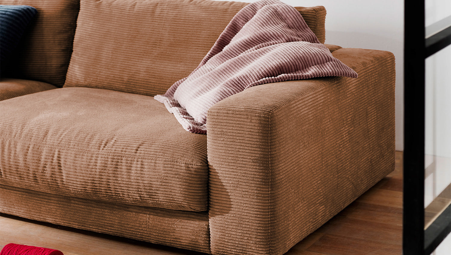 KAWOLA Sofa MADELINE 3-Sitzer Cord rost