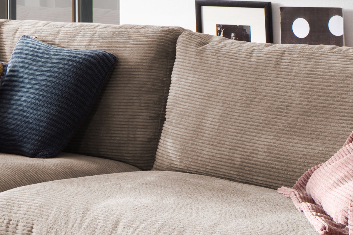 KAWOLA Sofa MADELINE 3-Sitzer Cord taupe