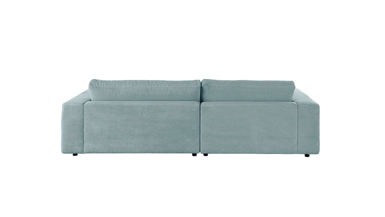 KAWOLA Sofa MADELINE Ecksofa Cord mit Longchair hellblau