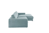 KAWOLA Sofa MADELINE Ecksofa Cord mit Longchair hellblau