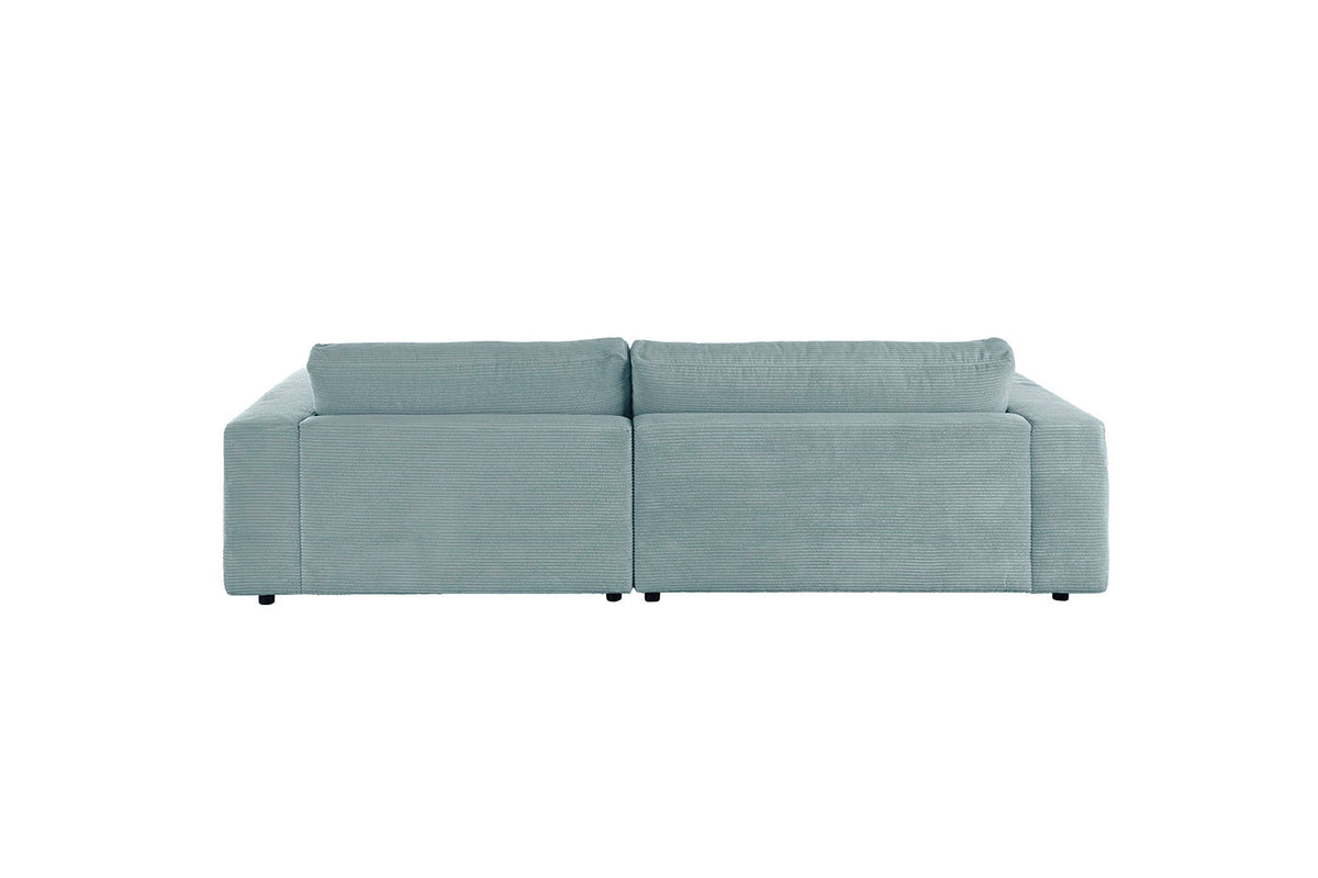 KAWOLA Sofa MADELINE Ecksofa Cord mit Longchair hellblau