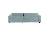 KAWOLA Sofa MADELINE Ecksofa Cord mit Longchair hellblau