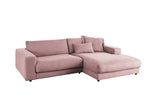 KAWOLA Sofa MADELINE Ecksofa Cord mit Longchair rosa