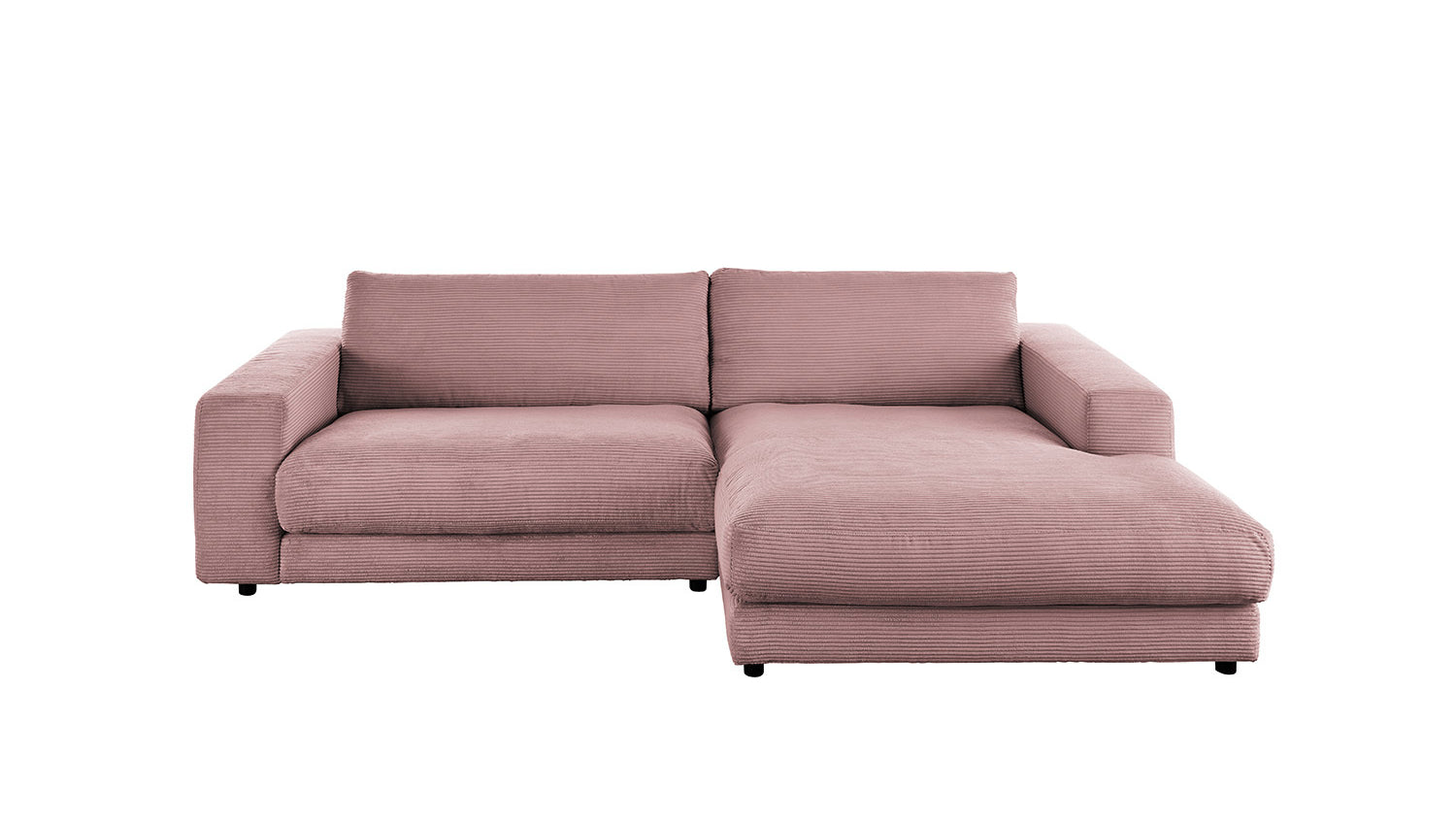 KAWOLA Sofa MADELINE Ecksofa Cord mit Longchair rosa