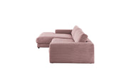 KAWOLA Sofa MADELINE Ecksofa Cord mit Longchair rosa