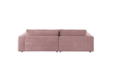 KAWOLA Sofa MADELINE Ecksofa Cord mit Longchair rosa