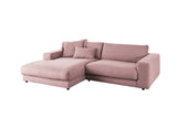 KAWOLA Sofa MADELINE Ecksofa Cord mit Longchair rosa