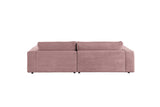 KAWOLA Sofa MADELINE Ecksofa Cord mit Longchair rosa