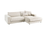 KAWOLA Sofa MADELINE Ecksofa mit Longchair Cord cremeweiß