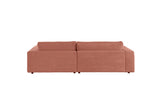 KAWOLA Sofa MADELINE Ecksofa mit Longchair Cord rost