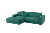 KAWOLA Sofa MADELINE Ecksofa mit Longchair Cord smaragd