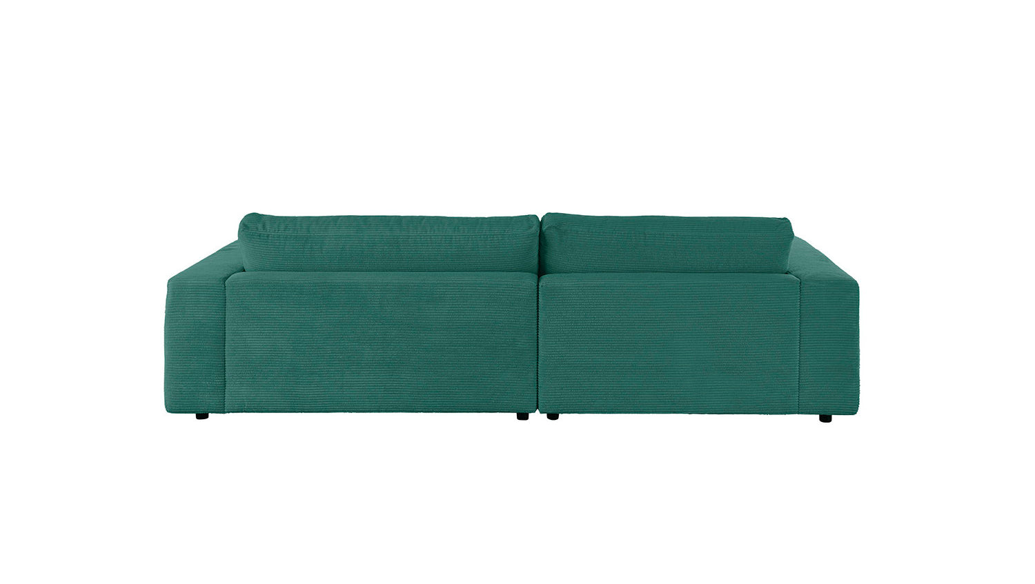 KAWOLA Sofa MADELINE Ecksofa mit Longchair Cord smaragd