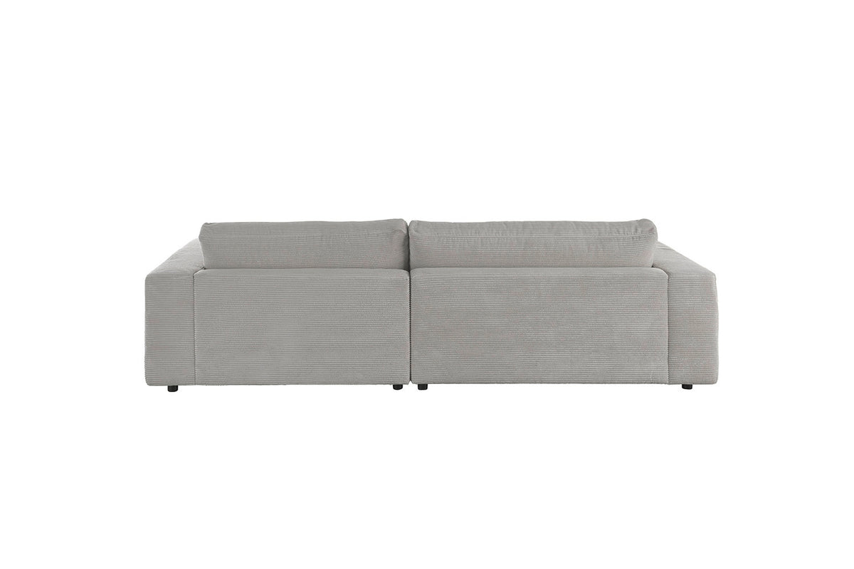 KAWOLA Sofa MADELINE Ecksofa mit Longchair Cord steingrau