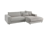 KAWOLA Sofa MADELINE Ecksofa mit Longchair Cord steingrau