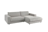 KAWOLA Sofa MADELINE Ecksofa mit Longchair Cord steingrau