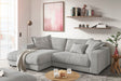 KAWOLA Sofa MADELINE Ecksofa mit Longchair Cord steingrau, Links