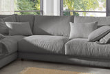 KAWOLA Sofa MADELINE Ecksofa mit Recamiere Cord grau