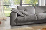 KAWOLA Sofa MADELINE Ecksofa mit Recamiere Cord grau