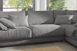 KAWOLA Sofa MADELINE Ecksofa mit Recamiere Cord grau