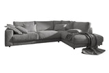 KAWOLA Sofa MADELINE Ecksofa mit Recamiere Cord grau