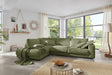 KAWOLA Sofa MADELINE Ecksofa mit Recamiere Cord olivgrün, Links