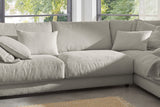 KAWOLA Sofa MADELINE Ecksofa mit Recamiere Cord steingrau