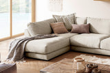 KAWOLA Sofa MADELINE Wohnlandschaft U-Form Cord cremeweiß